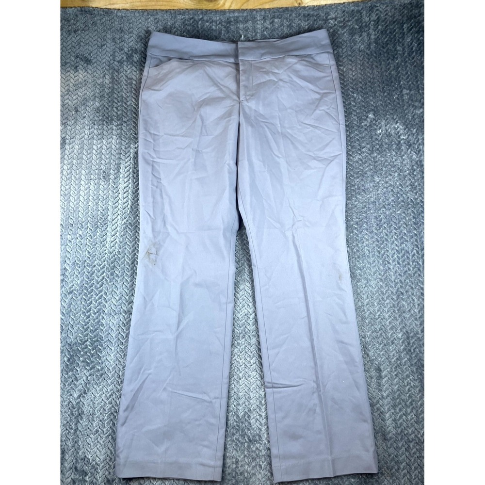 Liverpool Dress Pants Womens 16/33 Windy Gray Cotton High Rise Straight Leg